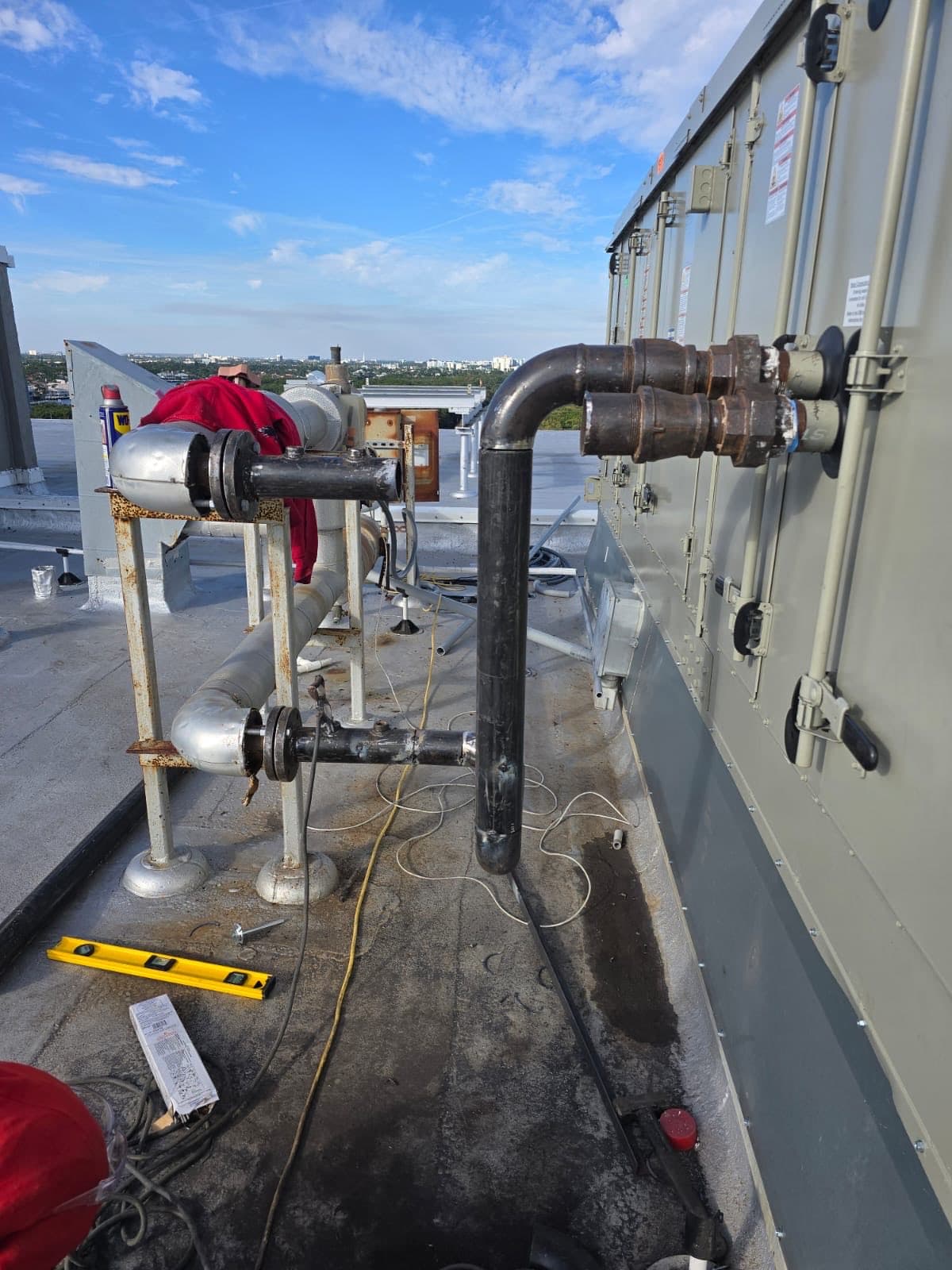 After — piping complete and supported